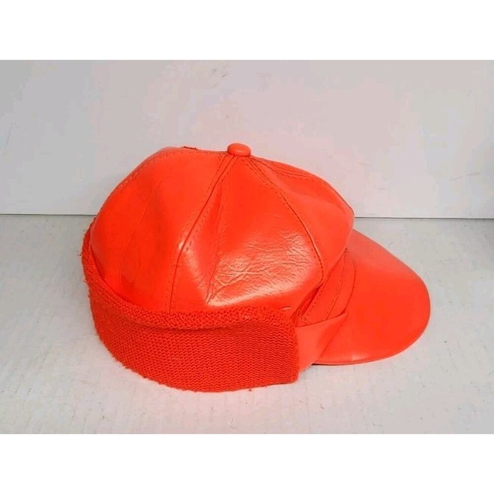 Vintage Ted Williams Hunting Hat Orange Folding Ear Warmers Sz 7 1/8 Sears